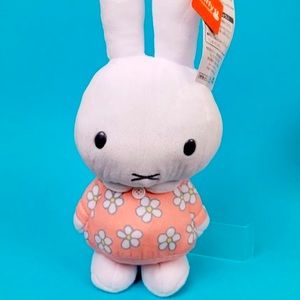 Taito Miffy Birthday Plush Pink Stuffed Animal 13" Mascot Floral Japan